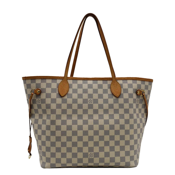 LOUIS VUITTON Neverfull MM Damier Azur Tote Bag White