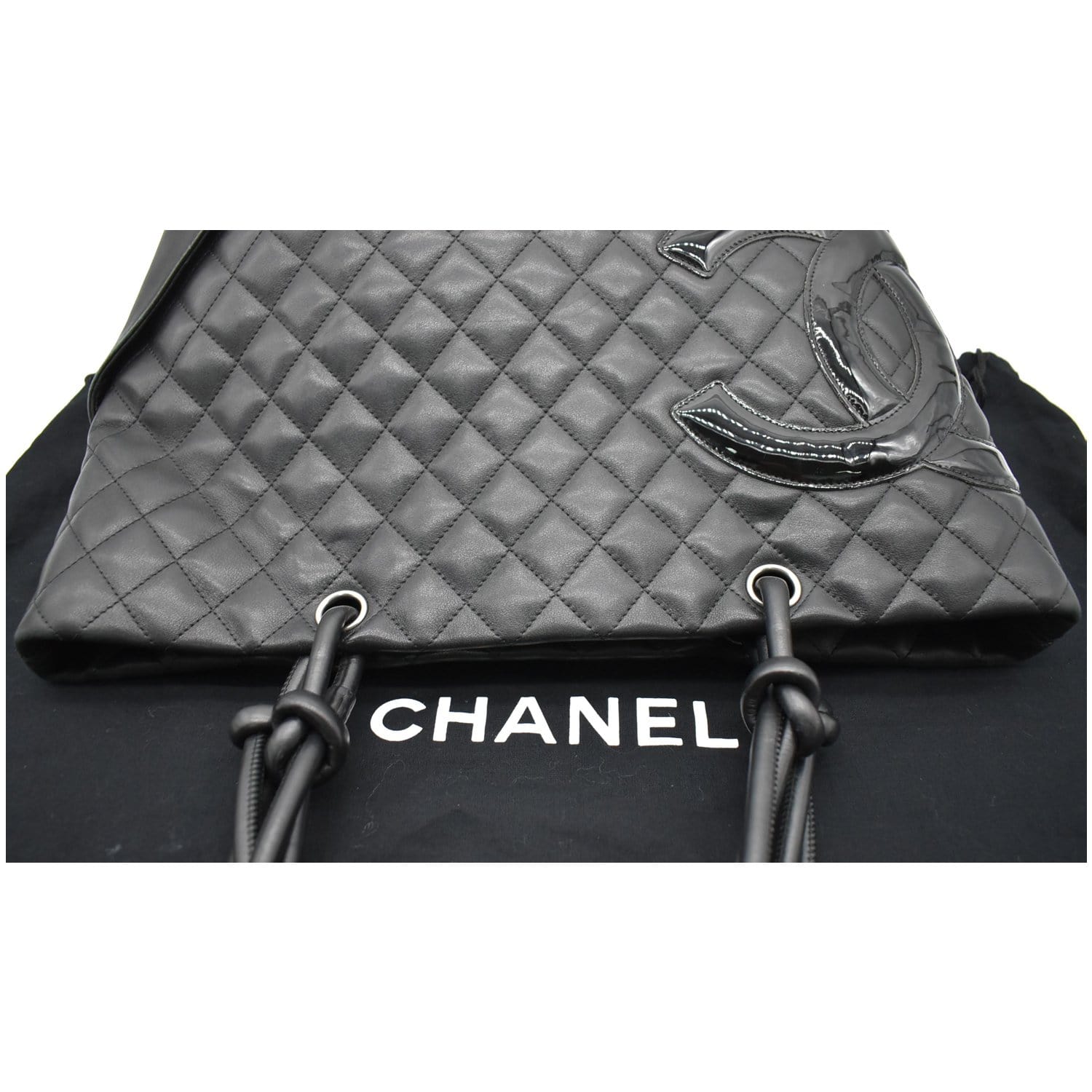 Chanel Cambon Ligne Quilted Leather Large Tote Bag Black
