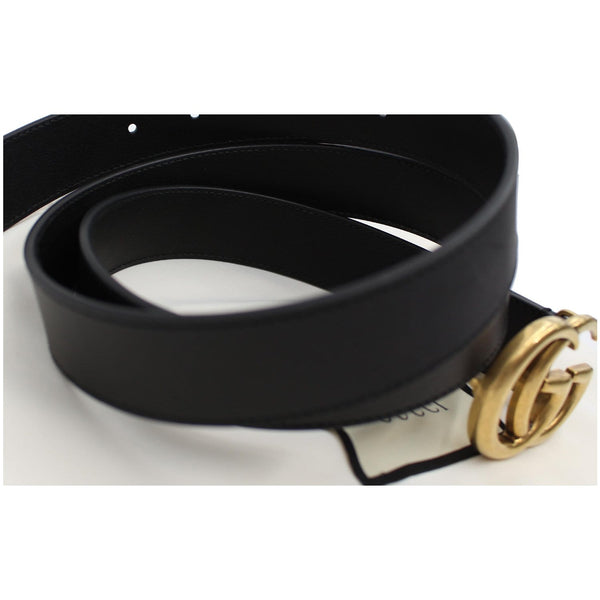Gucci Double G Buckle Leather Belt Black Size 100.40 - preloved belt
