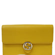 GUCCI GG Interlocking Pebbled Leather Crossbody Bag Yellow 615523