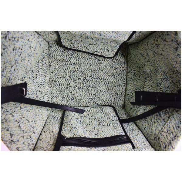 CELINE Phantom Luggage Fuzzy Jacquard Leather Tote Bag Mint