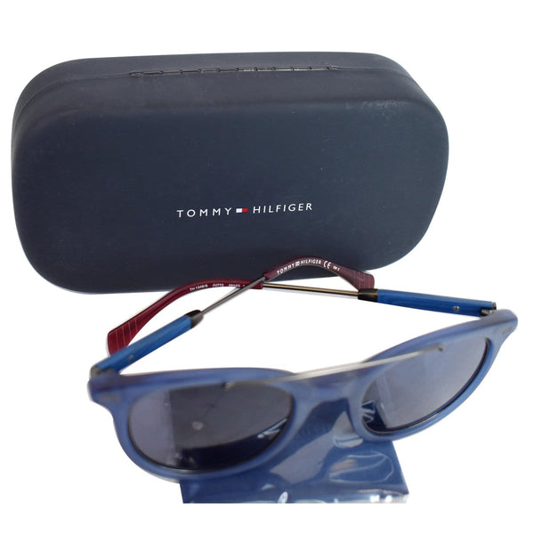 TOMMY HILFIGER TH 1348/S JU7 49 Round Unisex Sunglasses Blue Lens