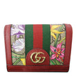 GUCCI Ophidia Flora GG Supreme Canvas Card Case Wallet Red