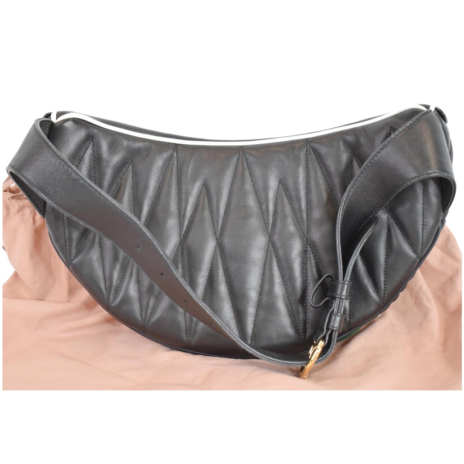 Leather Shoulder Bag in Black - Miu Miu