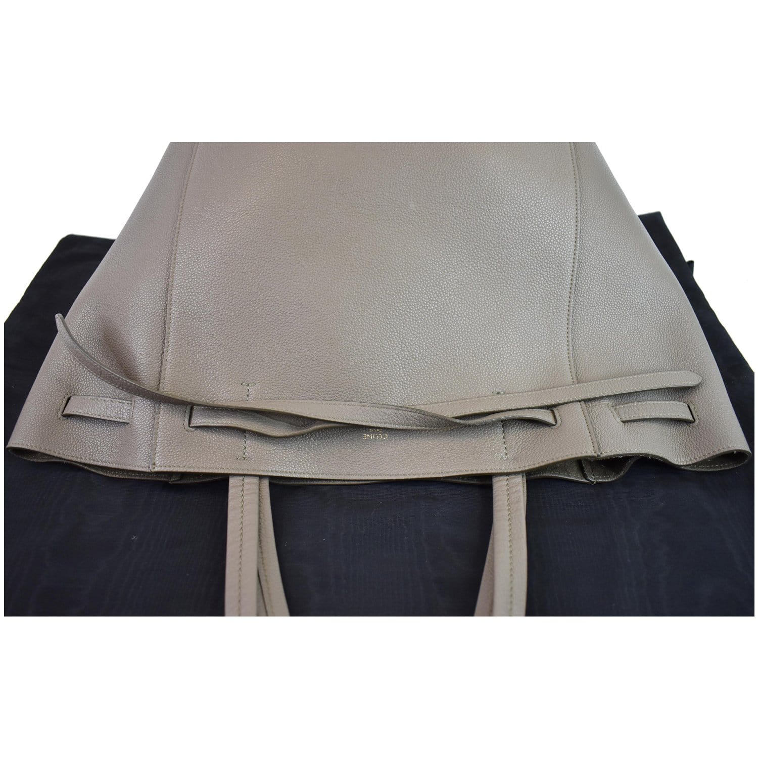 Celine Cabas Phantom Grained Calfskin Leather Tote Bag Taupe