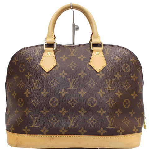 LOUIS VUITTON Alma Monogram Canvas Satchel Bag Brown - 20% OFF