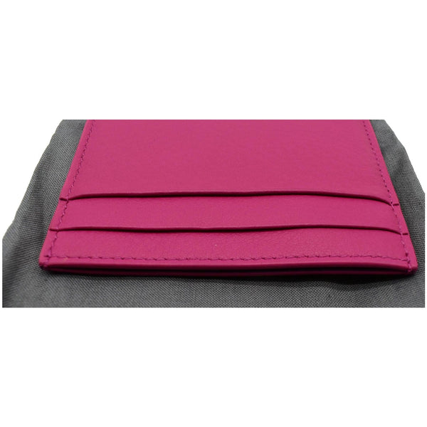 BALENCIAGA Leather Card Holder Pink