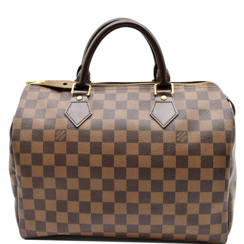 LOUIS VUITTON Speedy 30 Damier Ebene Satchel Bag Brown