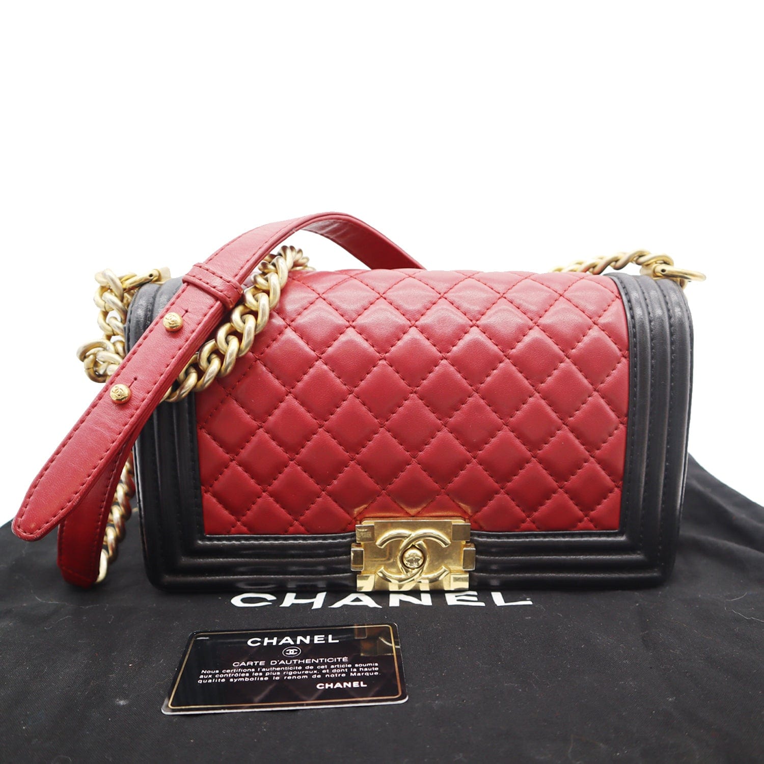 Chanel Deca Matrasse Leather Shoulder Bag (pre-owned) in Red