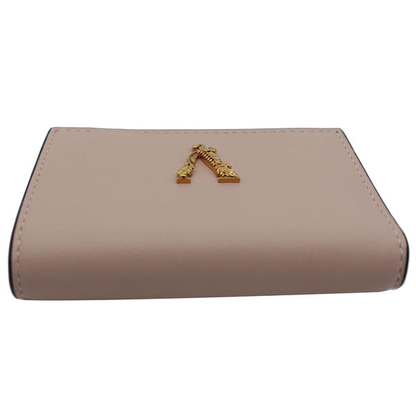 VERSACE Virtus Bifold Leather Wallet Light Pink