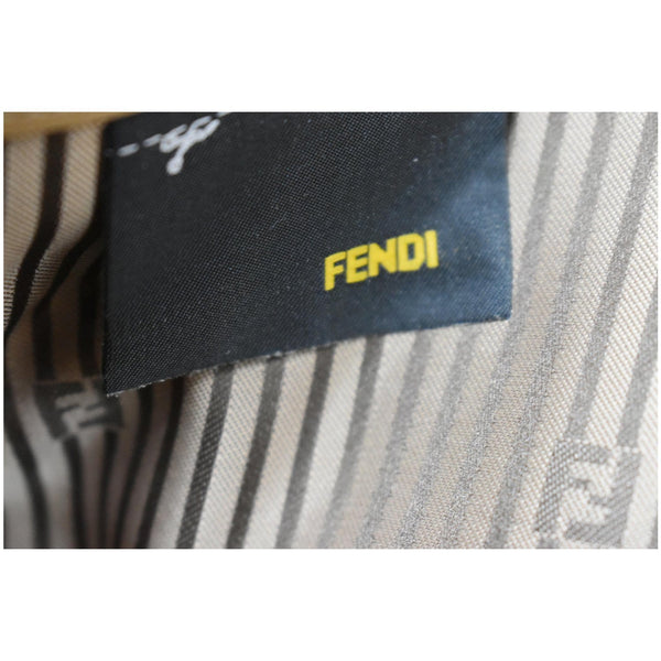 FENDI Tricolor Leather Fendista Envelope Clutch Beige