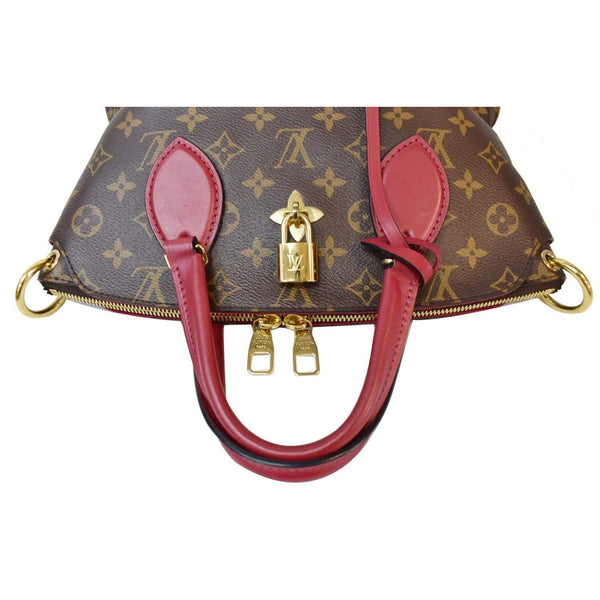 LOUIS VUITTON Flower Zipped PM Monogram Canvas Tote Bag Lie De Vin