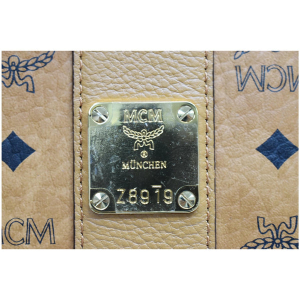 MCM Reversible Liz Visetos Canvas Shopper Tote Bag Cognac