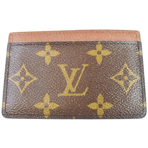 Louis Vuitton Card Holder Monogram Canvas Brown texture