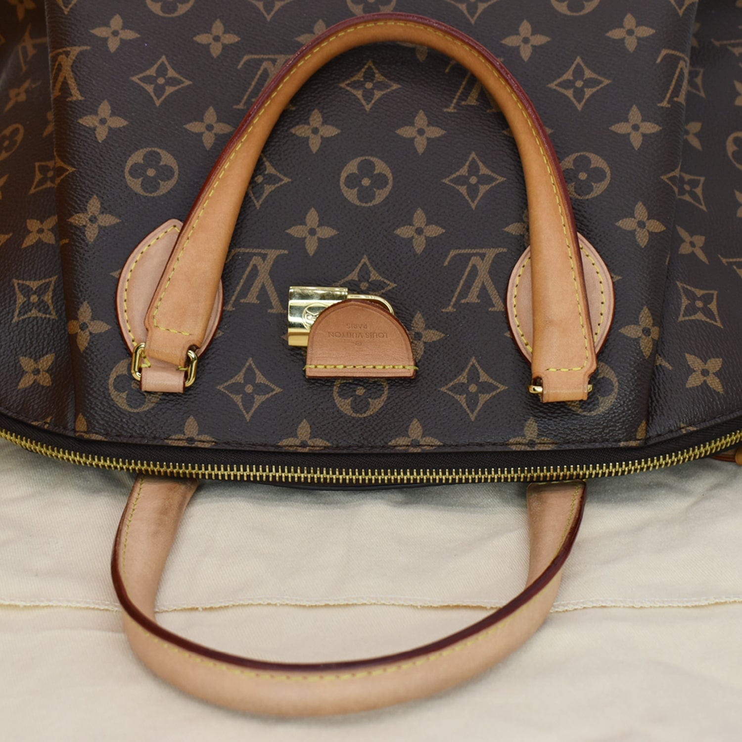 LOUIS VUITTON Rivoli Slim Briefcase NV Hand Bag Monogram Leather #fashion  #designer 