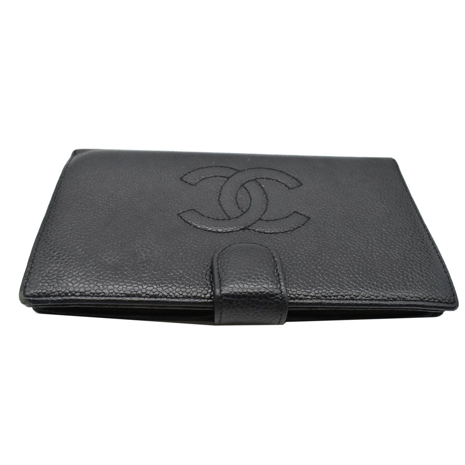 Authentic CHANEL Vintage Diamond Stitch CC Long Bifold Wallet Clutch Black  💖
