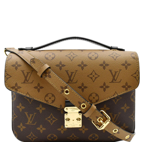 LOUIS VUITTON Metis Pochette Reverse Monogram Canvas Crossbody Bag Brown
