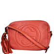 Gucci Soho Disco Pebbled Leather Small Crossbody Bag - coral color bag