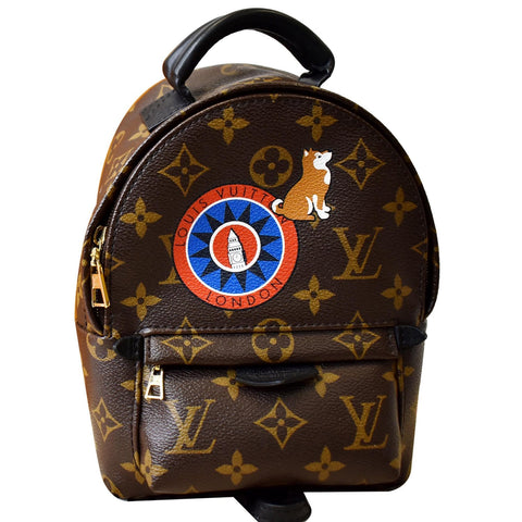 LOUIS VUITTON Palm Springs Mini World Tour Monogram Canvas Backpack Brown