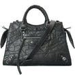 BALENCIAGA Neo Classic Patchwork Leather Top Handle Shoulder Bag Balck