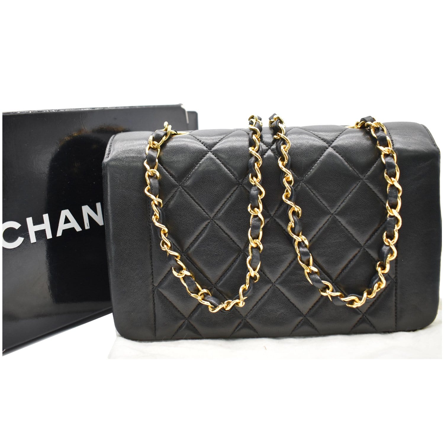 CHANEL Diana Single Flap Chain Bag in Black 1991-1994
