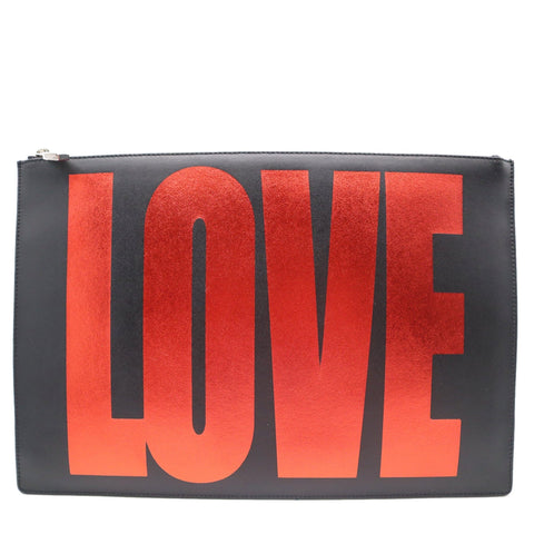 GIVENCHY LOVE Leather Zip Clutch bag Black