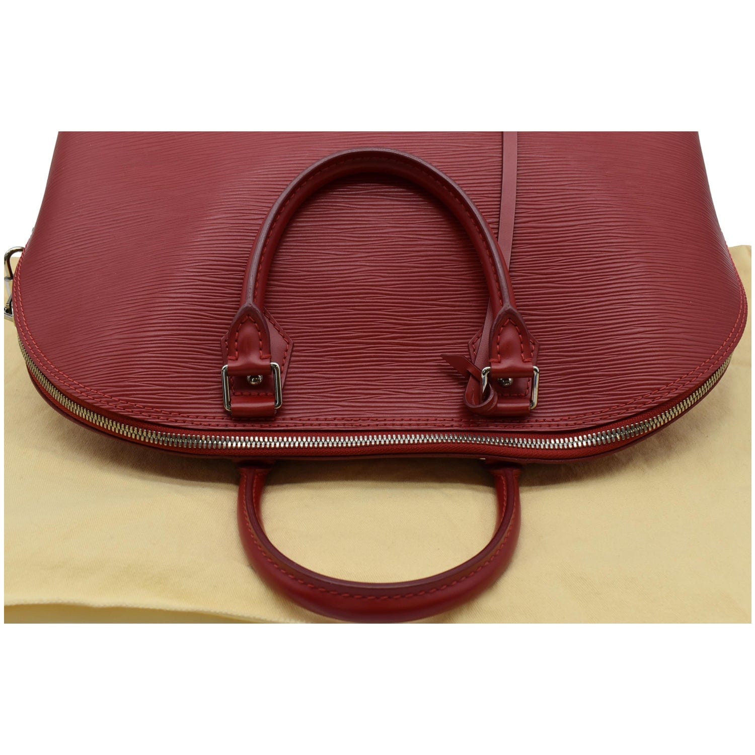 Alma LOUIS VUITTON leather red painted monogram GM bag - VALOIS