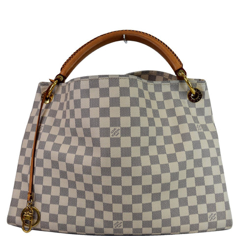 LOUIS VUITTON Artsy MM Damier Azur Shoulder Bag White