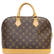 LOUIS VUITTON Alma Monogram Canvas Satchel Bag Brown