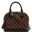 LOUIS VUITTON Alma BB Damier Ebene Satchel Bag Brown