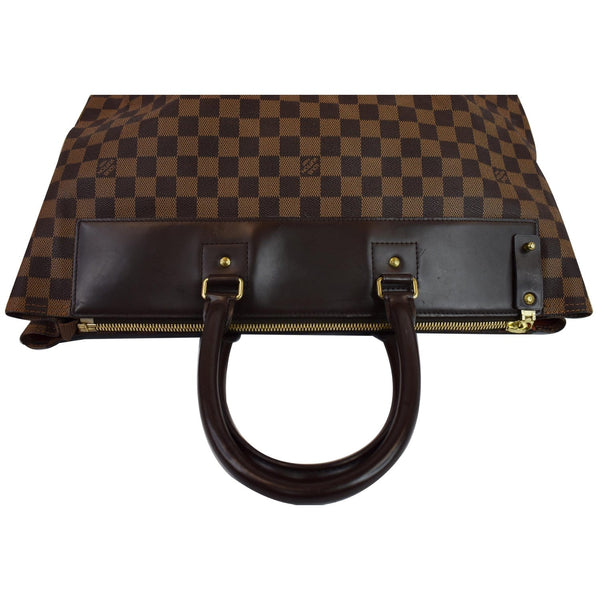 Louis Vuitton Greenwich PM Damier Ebene Travel Tote Bag - leather handle.