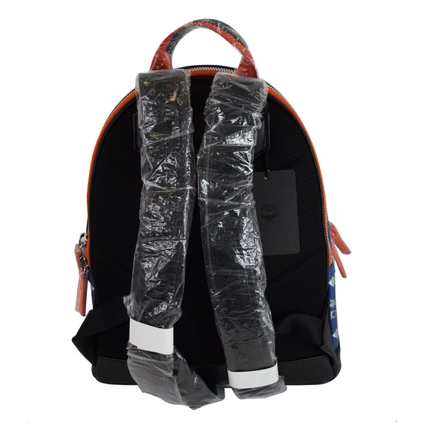 MCM Stark Estate Small Visetos Logo Leather Backpack Blue