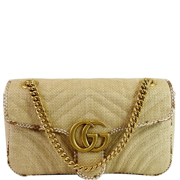 Gucci GG Marmont Raffia Small Shoulder Bag Code 443497