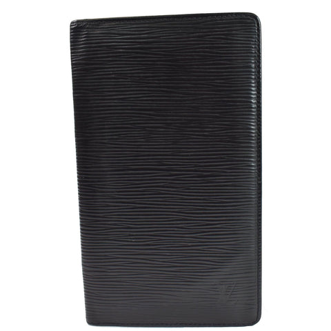 LOUIS VUITTON Passport Holder Epi Leather Wallet Black