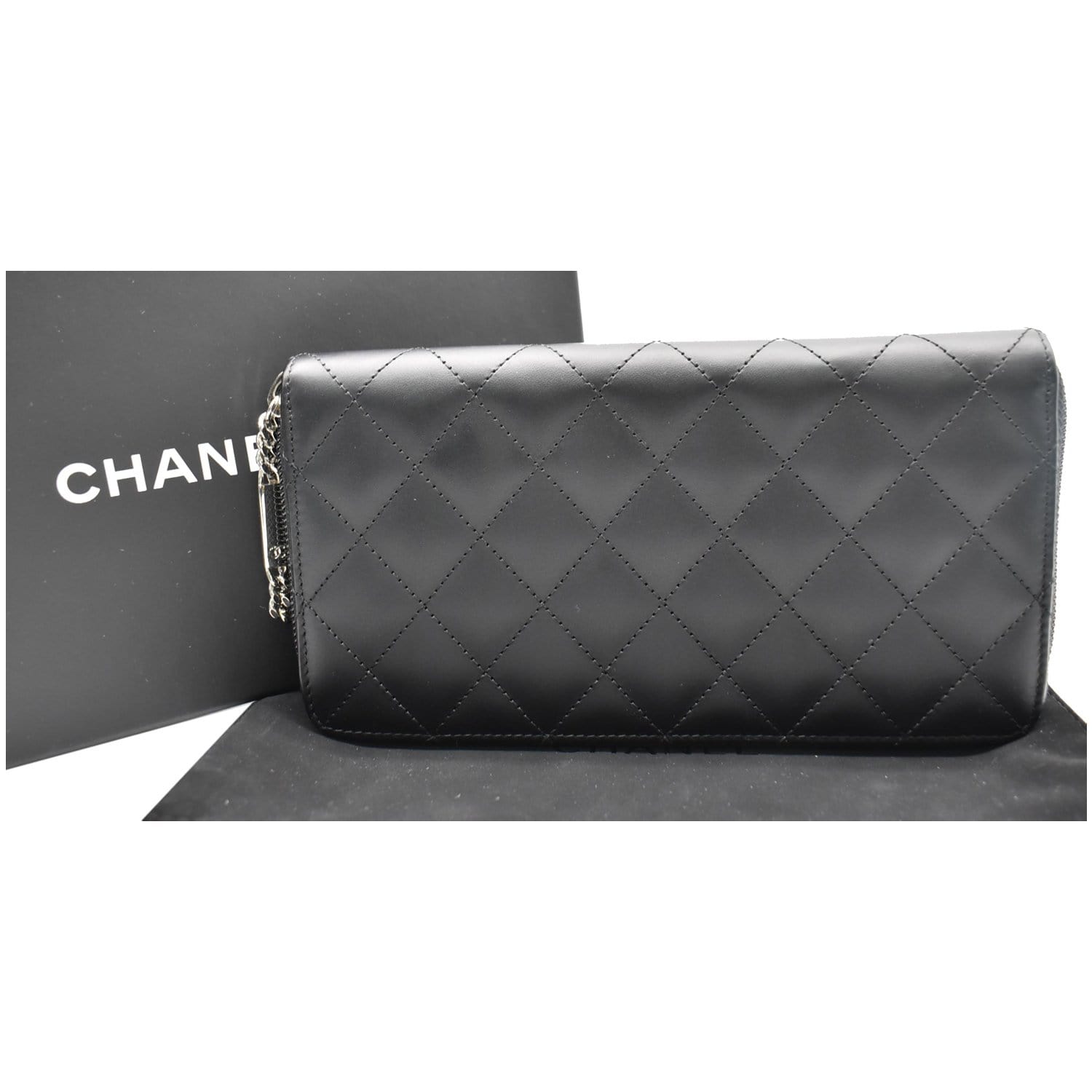Chanel Cambon Yen Wallet Quilted Calfskin/Patent Leather Black in Calfskin  - US