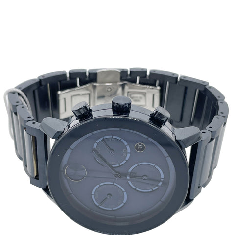 MOVADO Bold Evolution 3600683 Chronograph Quartz SS Watch Blue Dial 42mm