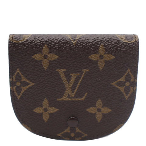 LOUIS VUITTON Monogram Canvas Porte Monnaie Gousset Coin Purse Brown