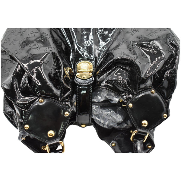 LOUIS VUITTON Surya Mahina XL Limited Edition Black Patent Leather Hobo Bag Black
