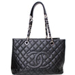 CHANEL Grand Shopping Caviar Leather Tote Bag Black