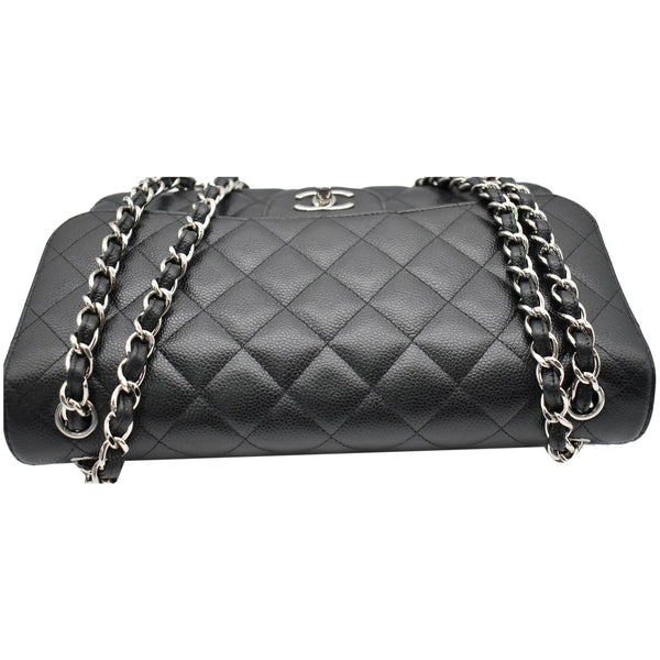 CHANEL Jumbo Double Flap Caviar Leather Shoulder Bag Black- Hot Deals