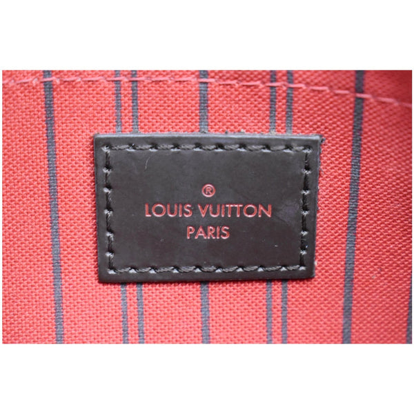 LOUIS VUITTON Neverfull MM Damier Ebene Pochette Wristlet Pouch Brown