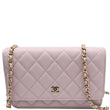 CHANEL CC WOC Caviar Leather Wallet On Chain Shoulder Bag Light Pink