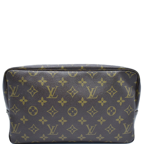 LOUIS VUITTON Trousse Toiletry 28 Monogram Canvas Cosmetic Bag Brown