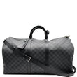 LOUIS VUITTON Keepall Bandouliere 55 Damier Graphite Travel Bag Black