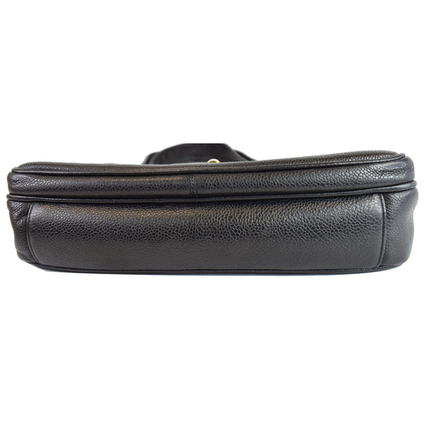 CHANEL Vintage Front Pocket Caviar Leather Tote Bag Black