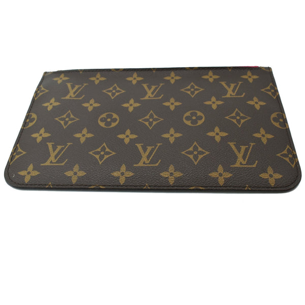 LOUIS VUITTON Neverfull Monogram Canvas Pochette Wristlet Pouch Brown