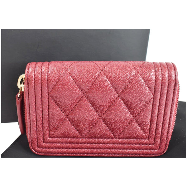 Chanel Boy Zip Around Caviar Coin Purse Wallet