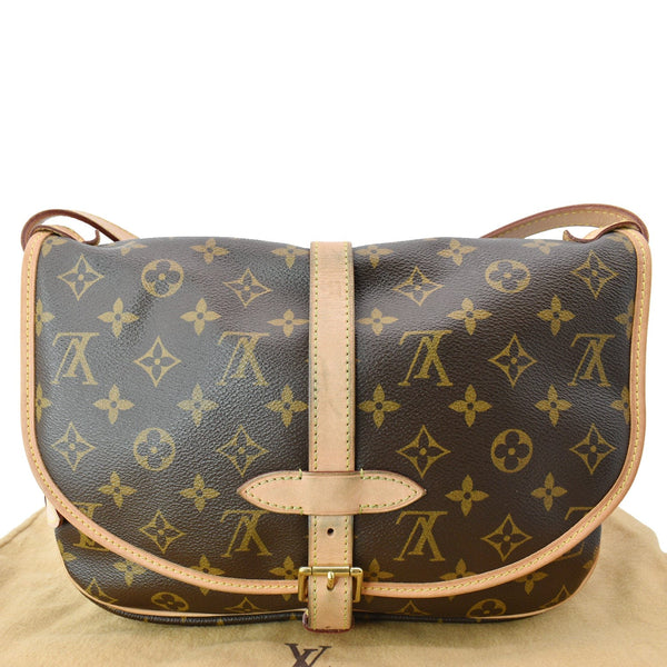 LOUIS VUITTON Saumur 30 Monogram Canvas Crossbody Bag Brown