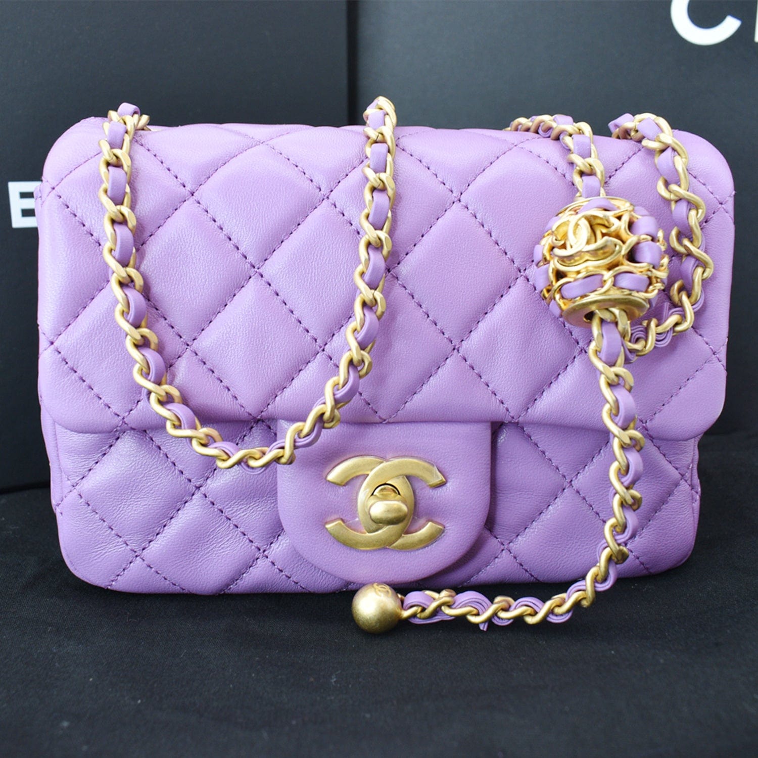 CHANEL, Bags, Brand New 222 Authentic Chanel 22b Square Mini Pearl Crush