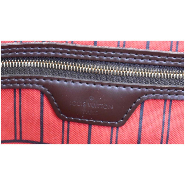 LOUIS VUITTON Neverfull MM Damier Ebene Tote Bag Brown